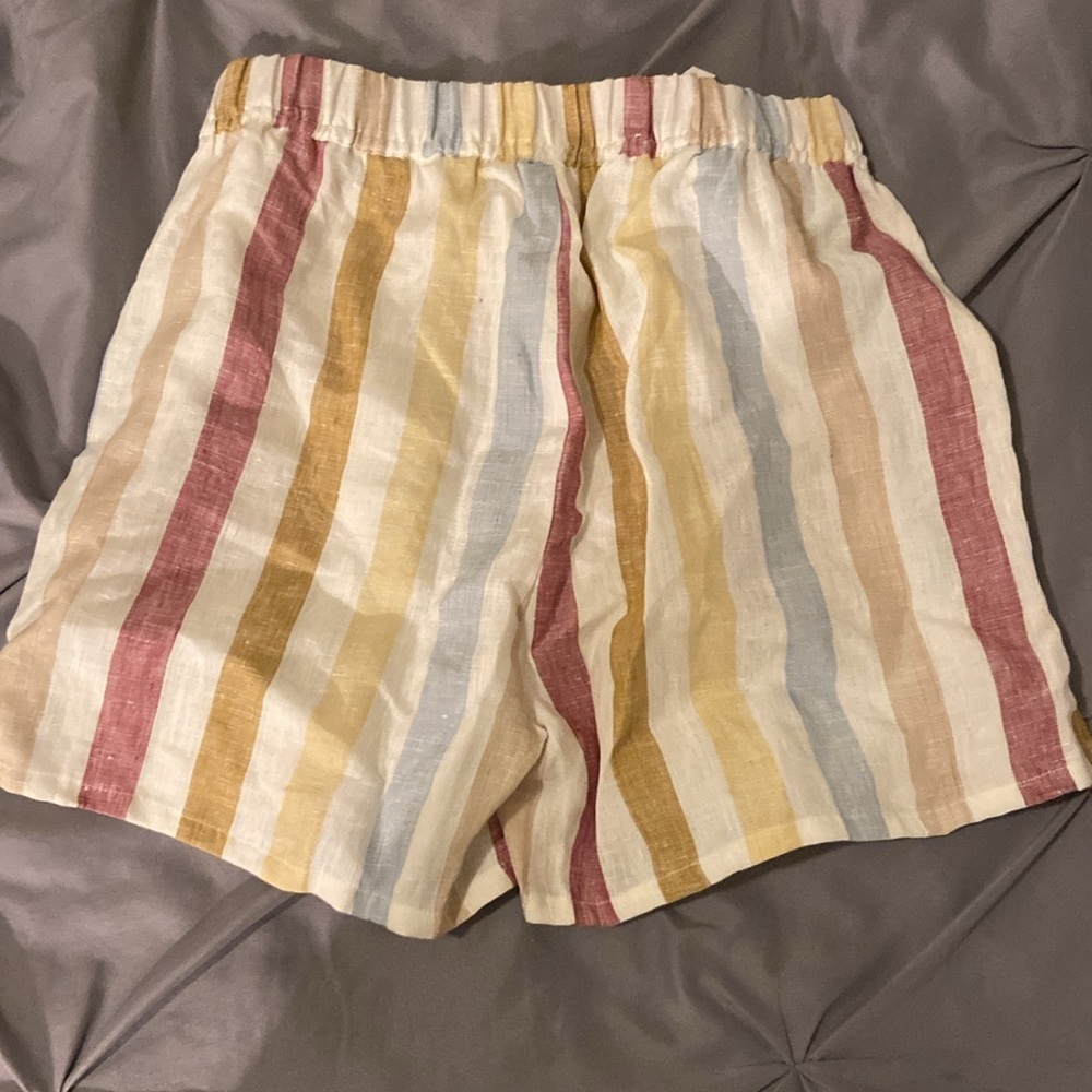 NWT Madewell colorful striped linen shorts - Picture 4 of 4